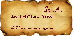 Szentpéteri Ahmed névjegykártya